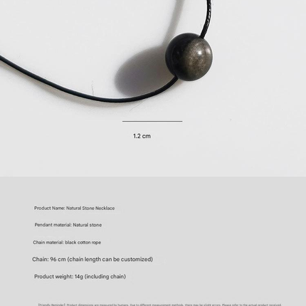 Vintage Geometric Natural Stone Bead Pendant Necklace Adjustable Black Rope Collarbone Chain Unisex Boho Jewelry Gift-Blue point stone