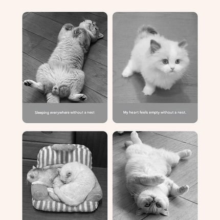 M size Green Plaid Cat Cave Bed Winter Warm Enclosed Pet House Cozy Cat Sleeping Bag Semi-Enclosed Cat Nest Small Dog Bed PP Cotton Filling Washable Pet Supplies