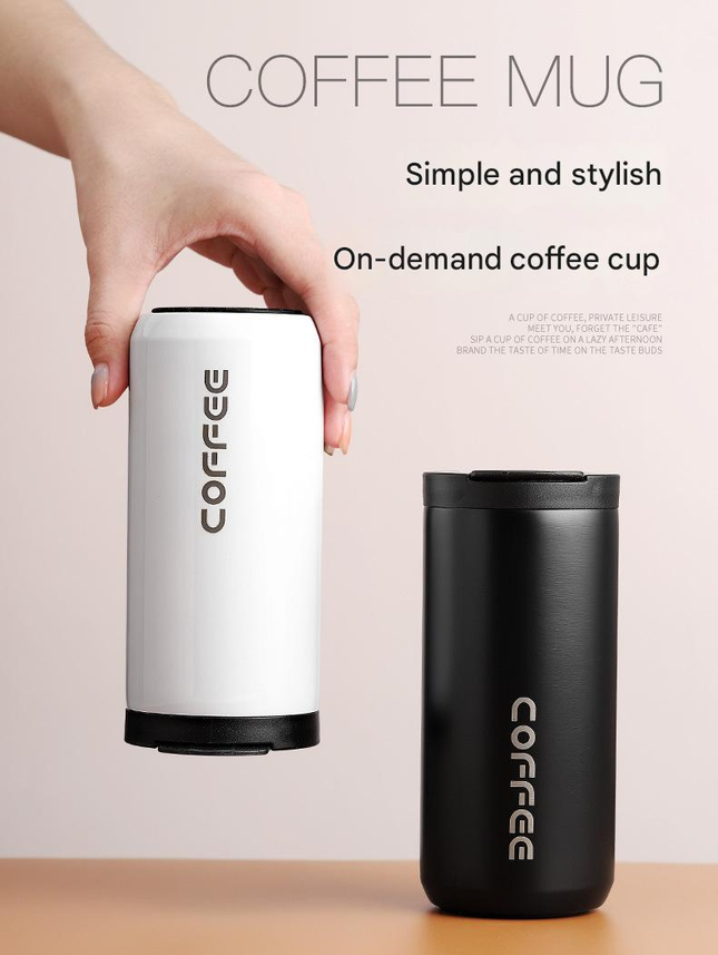 Yellow Stainless Steel Coffee Mug 500ml Vacuum Insulated Travel Cup 8 Hours Heat Retention Leak-Proof – product detail