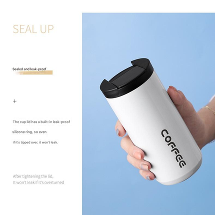 Gradient Red Stainless Steel Coffee Mug 500ml Vacuum Insulated Travel Cup 8 Hours Heat Retention Leak-Proof Lid 304 Food-Grade Steel Portable Office Car Tumbler Reusable Gift Cup