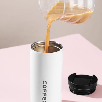 Gradient Red Stainless Steel Coffee Mug 500ml Vacuum Insulated Travel Cup 8 Hours Heat Retention Leak-Proof Lid 304 Food-Grade Steel Portable Office Car Tumbler Reusable Gift Cup