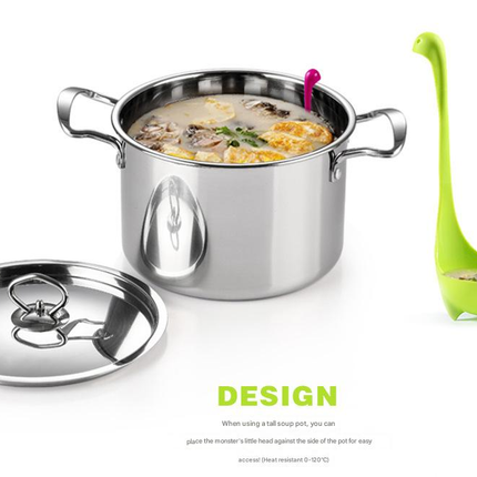 Red Nessie Ladle Loch Ness Monster Soup Spoon Cute Dinosaur Shaped Standing Ladle Food-Grade Nylon Kitchen Utensil  Handle Heat Resistant 0-120C Funny Cooking Gadget Gift for Home Cooks