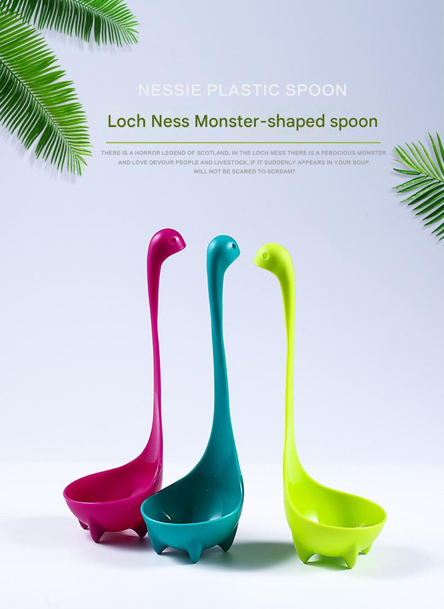 Green Nessie Ladle Loch Ness Monster Soup Spoon Cute Dinosaur Shaped Standing Ladle Food-Grade – product detail