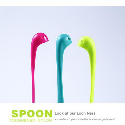 Green Nessie Ladle Loch Ness Monster Soup Spoon Cute Dinosaur Shaped Standing Ladle Food-Grade Nylon Kitchen Utensil  Handle Heat Resistant 0-120C Funny Cooking Gadget Gift for Home Cooks