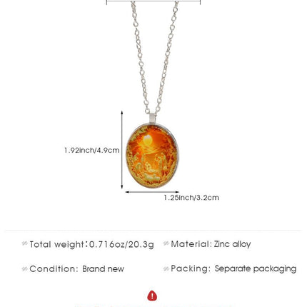3D Nativity Scene Necklace-  Oval Pendant, Jesus Birth Christmas Easter Gift for Women Men, Zinc Alloy Chain Necklace