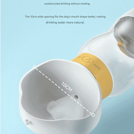 White 600ml Portable Dog Water Bottle  - Leak-Proof Pet Travel Water Dispenser, Cloud-Shaped Drinking Bowl, Twist-to-Dispense Design, BPA-Free HIPS/PET Material for Walking Hiking Travel