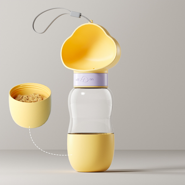 Yellow Portable Dog Water Bottle with Food V888-ELOSUNG50420