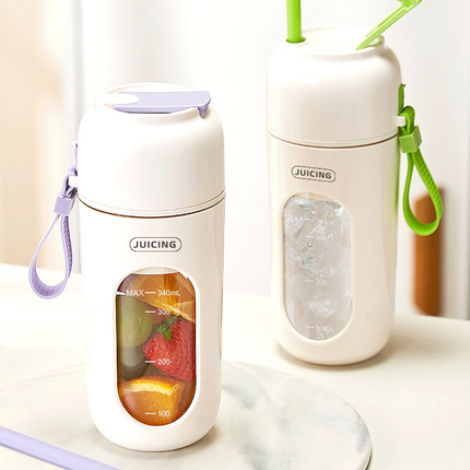 Green Portable Wireless Juicer Blender Cup - 350ml USB Rechargeable Personal Smoothie Maker with 12-Blade System, 40S Fast Extraction, BPA-Free Travel Juicing Cup for Home Office Gym Outdoor