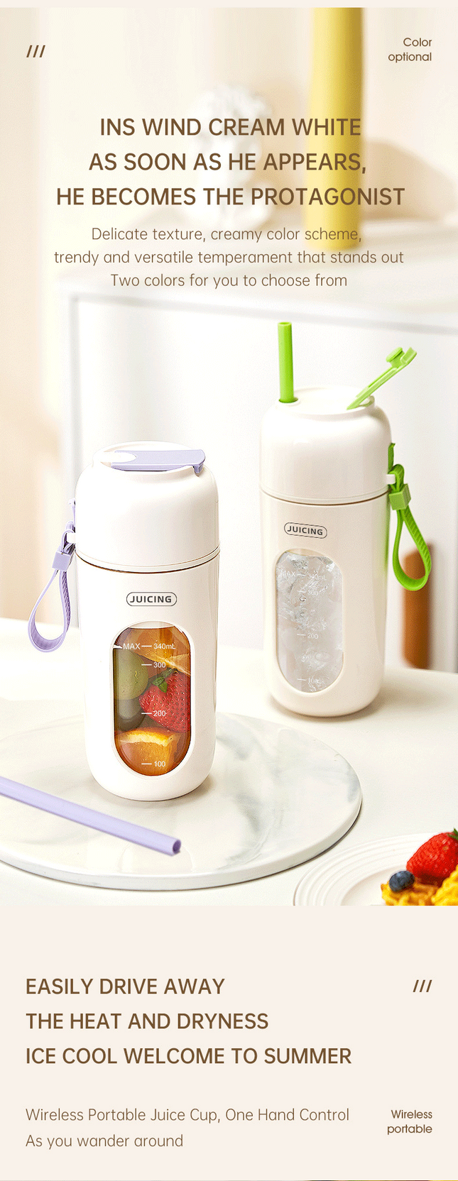 Green Portable Wireless Juicer Blender – product detail