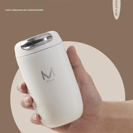White Premium 316 Stainless Steel Coffee Tumbler - 350ml Vacuum Insulated Travel Mug with Sip Lid, Leak-Proof Egg Shape Design, Hot & Cold Beverage Cup for Office Commute Outdoor Gift
