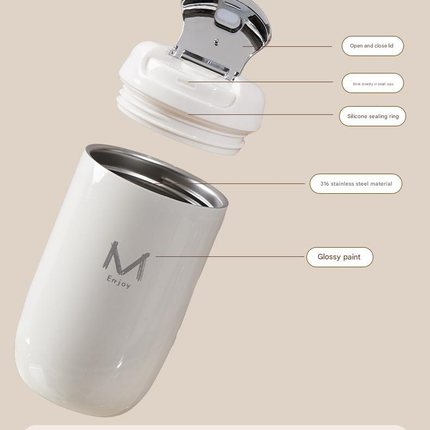 Pink Gift Box Set Premium 316 Stainless Steel Coffee Tumbler - 350ml Vacuum Insulated Travel Mug with Sip Lid, Leak-Proof Egg Shape Design, Hot & Cold Beverage Cup for Office Commute Outdoor Gift