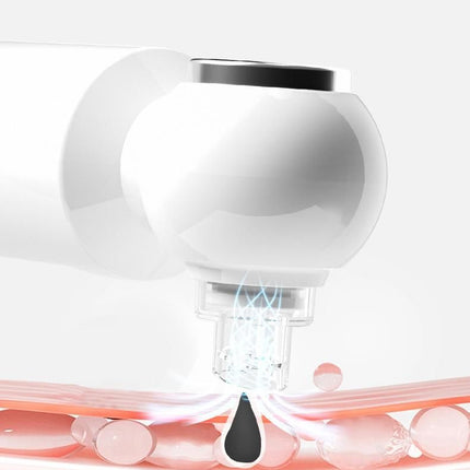 White Heated Micro-Bubble Blackhead Remover Vacuum Pore Cleaner - 46C Hot Compress Electric Water Cycle Facial Cleansing Device with 6 Suction Heads 3 Modes