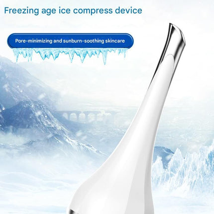 White Flat-Surface Ice  Cold Therapy Facial Tool - Mini Ice Hammer Cryo Stick for Pore Shrinking Skin Soothing Sunburn Relief - Reusable ABS+PC Cooling Massager