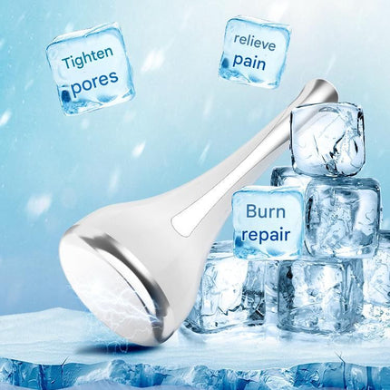 White Flat-Surface Ice  Cold Therapy Facial Tool - Mini Ice Hammer Cryo Stick for Pore Shrinking Skin Soothing Sunburn Relief - Reusable ABS+PC Cooling Massager