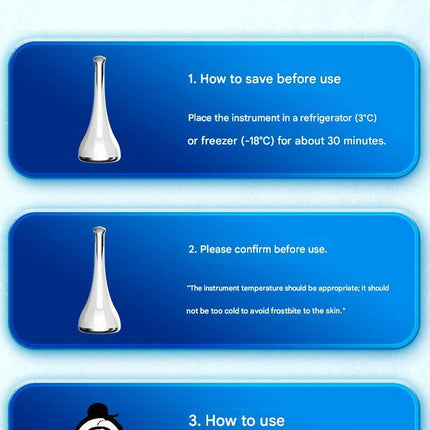 White Flat-Surface Ice  Cold Therapy Facial Tool - Mini Ice Hammer Cryo Stick for Pore Shrinking Skin Soothing Sunburn Relief - Reusable ABS+PC Cooling Massager
