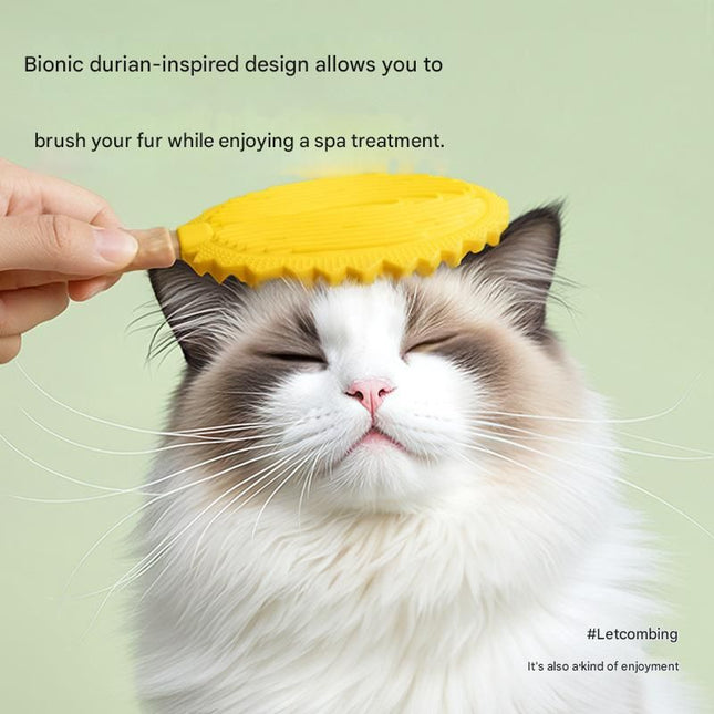 2-piece yellow Pet Durian Massage Grooming Brush – product detail