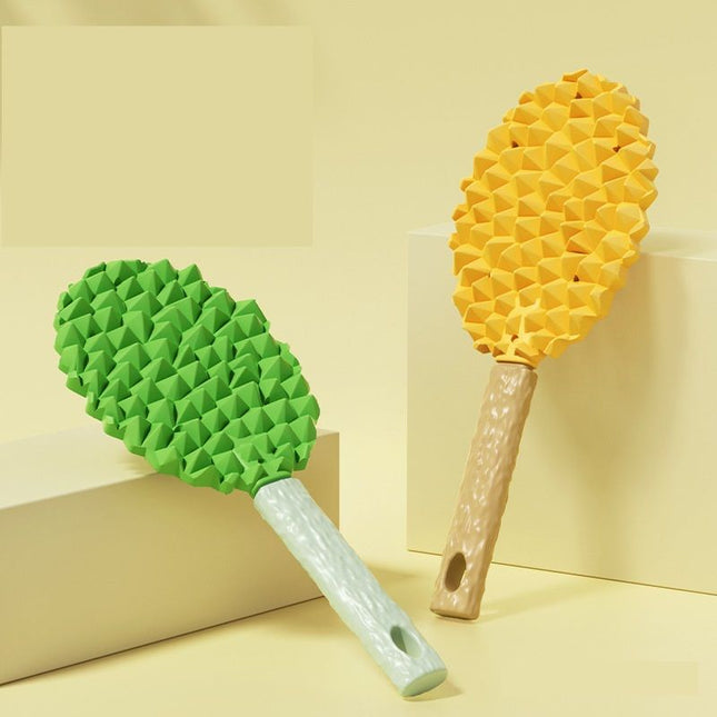 2-piece Green and Yellow Pet Durian Massage Grooming Brush