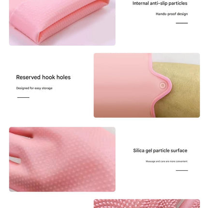 Purple Silicone Pet Bathing Gloves - Pink Double-Sided Design for Cats and Dogs - Gentle Massage, Easy Lather, Durable and Waterproof, Ideal for Pet Grooming and Home Use