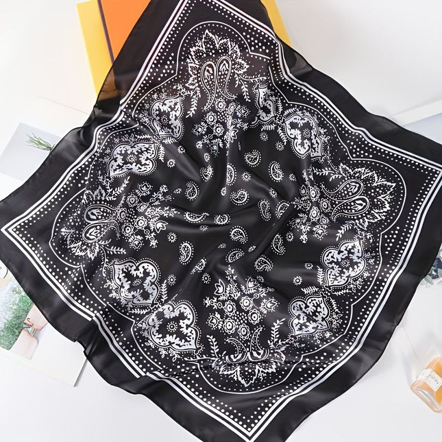 Black and white Women's 70cm Square V888-ELOSUNG50471