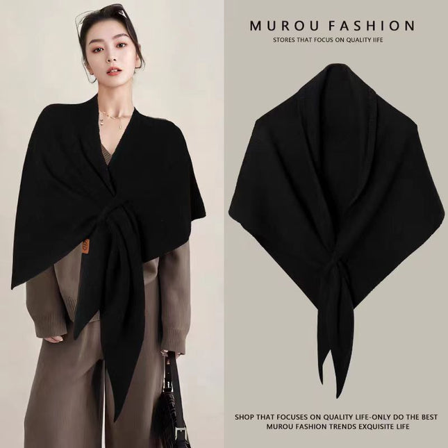 Black Women's Wool Blend Triangle V888-ELOSUNG50484