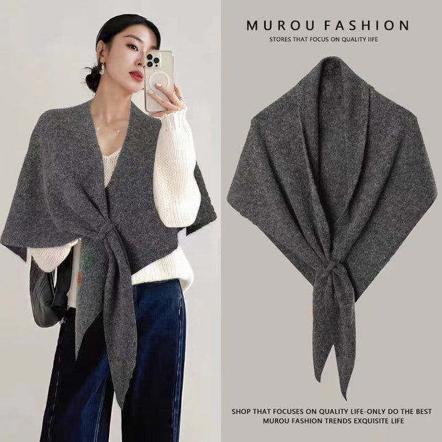 Dark gray Women's Wool Blend Triangle V888-ELOSUNG50485