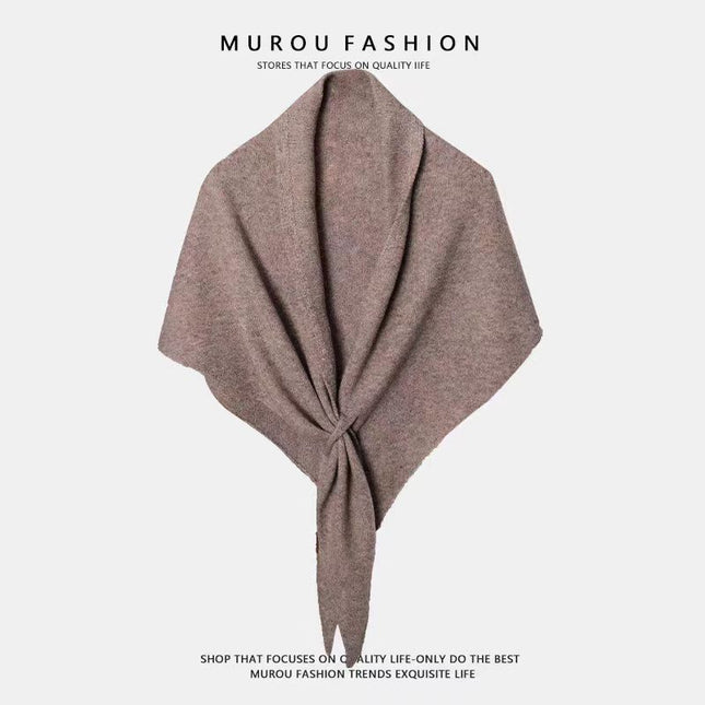 Oatmeal color Women's Wool Blend Triangle V888-ELOSUNG50489