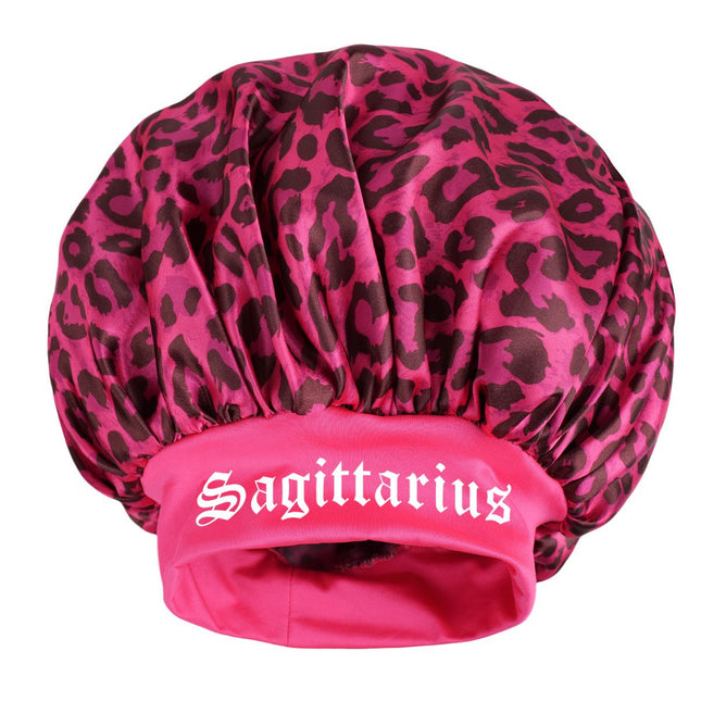 Sagittarius -Rose Red Leopard Print Satin Sleep V888-ELOSUNG50593