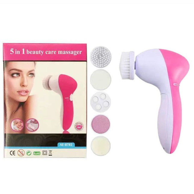 Pink 5-in-1 Electric Facial Cleansing Brush (2 x AA Not V888-ELOSUNG50604