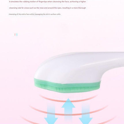 Blue Silicone Cat Paw Face Brush - Long Handle Manual Facial Cleanser for Deep Pore Cleaning, Exfoliating & Massaging - Soft Bristles for Blackhead Removal, Gentle on Skin, Travel Friendly