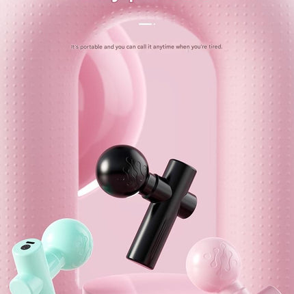 Black Mini Massage Gun - Pocket-Sized Deep Tissue Percussion Massager with 4 Speeds, 7mm Amplitude, 12KG Force, USB-C Rechargeable - Ultra Quiet, 68.7g Lightweight for Muscle Recovery, Travel, Office