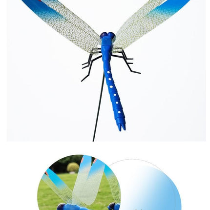 6-piece Blue and Red and Green 3D Dragonfly Clip  - Adjustable Wings, Multi-Colour PVC Garden Decor for Outdoor Camping, Fishing & Home Use