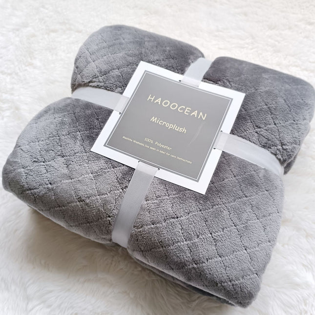 Grey 130 150cm Flannel Fleece Blanket