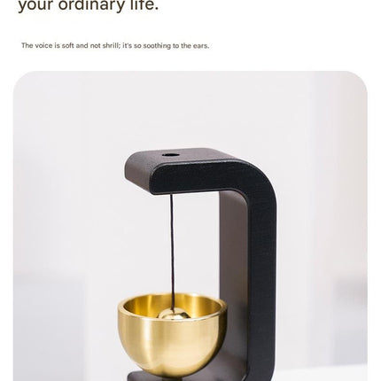 White Magnetic Door Bell Chime - Dopamine Style Brass Bell with Alloy Frame - No Drill Entry Door Chime for Home, Office, Fridge - Modern Japanese Design, Crisp Sound, Easy Install
