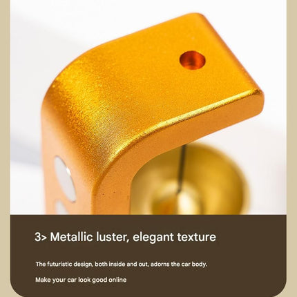 Black Magnetic Door Bell Chime - Dopamine Style Brass Bell with Alloy Frame - No Drill Entry Door Chime for Home, Office, Fridge - Modern Japanese Design, Crisp Sound, Easy Install