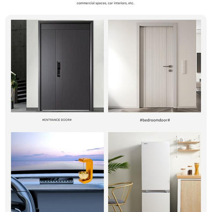 Yellow Magnetic Door Bell Chime - Dopamine Style Brass Bell with Alloy Frame - No Drill Entry Door Chime for Home, Office, Fridge - Modern Japanese Design, Crisp Sound, Easy Install
