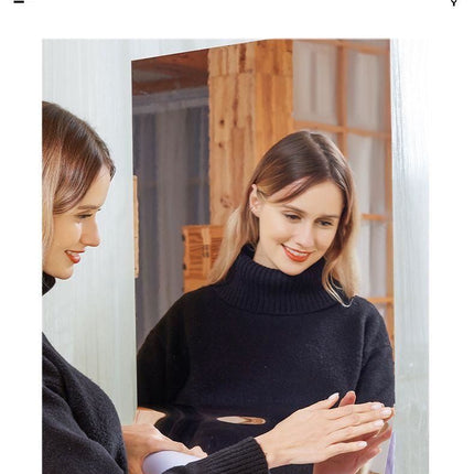 40*200cm Self-Adhesive PET Mirror Sticker - Unbreakable Soft Glass Mirror Film，Safety Soft Mirror - Cut-to-Size, High-Reflective Wall Decal for Bedroom, Wardrobe, Bathroom - Easy Peel-and-Stick Installation, No Drill Damage Space-Saving Design