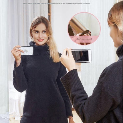50*200cm Self-Adhesive PET Mirror Sticker - Unbreakable Soft Glass Mirror Film，Safety Soft Mirror - Cut-to-Size, High-Reflective Wall Decal for Bedroom, Wardrobe, Bathroom - Easy Peel-and-Stick Installation, No Drill Damage Space-Saving Design