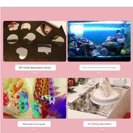 30*100cm Self-Adhesive PET Mirror Sticker - Unbreakable Soft Glass Mirror Film，Safety Soft Mirror - Cut-to-Size, High-Reflective Wall Decal for Bedroom, Wardrobe, Bathroom - Easy Peel-and-Stick Installation, No Drill Damage Space-Saving Design