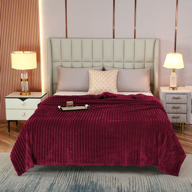 100 150cm Red Solid Colour Flannel Throw V888-ELOSUNG50695