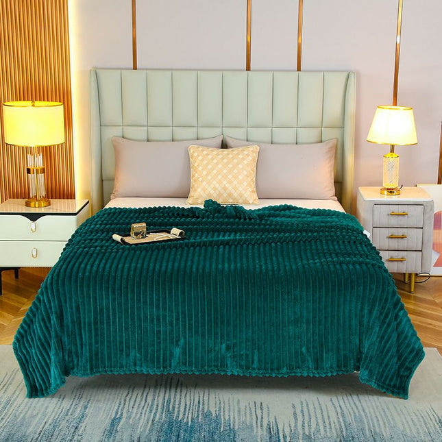 150 200cm Green Solid Colour Flannel Throw V888-ELOSUNG50705
