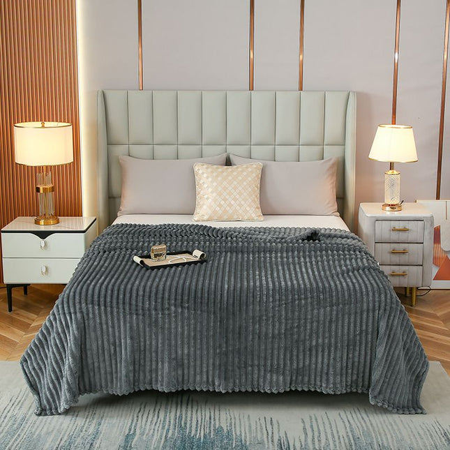 150 200cm Dark grey Solid Colour Flannel Throw V888-ELOSUNG50711
