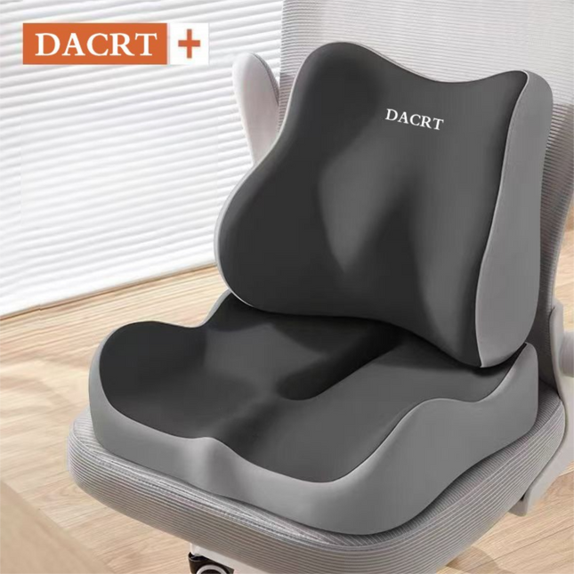 2-piece Grey Ergonomic Memory Foam Seat Cushion with Lumbar V888-ELOSUNG50719