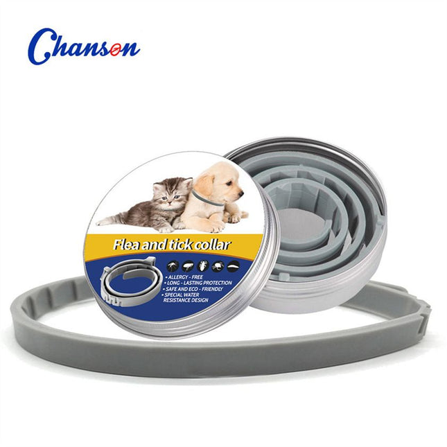 Grey 38cm Adjustable Flea and Tick Collar for Dogs and V888-ELOSUNG50732