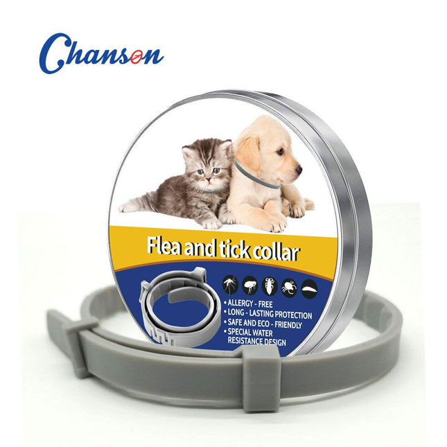 Grey 62cm Adjustable Flea and Tick Collar for Dogs and V888-ELOSUNG50733