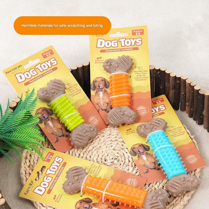 Orange Polka Dot Pattern Durable Dog Chew Toy - TPR Plastic Composite Bone for Small to Medium Dogs - Teeth Cleaning, Boredom Buster, Non-Toxic & Bite-Resistant Design for Puppies and Adult Dogs