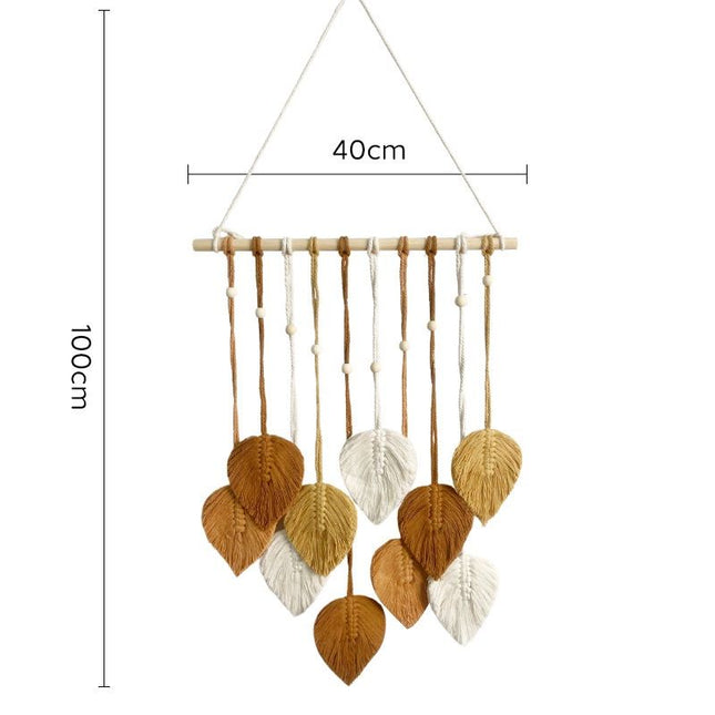 Brown 40 100cm Handmade Macrame Leaf Wall Hanging