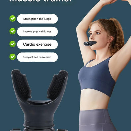 White Portable Breathing Resistance Trainer - Medical-Grade Silicone & ABS, Adjustable Dual-Channel Respiratory Exercise Device- For Lung Capacity, Diaphragm Strength & Endurance Training