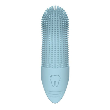 Blue Silicone Pet Finger Toothbrush for Cats and Dogs - Soft Dental Care Brush for Teeth Cleaning, Plaque Removal, and Oral Hygiene - Ideal for Small, Medium, and Large Breeds