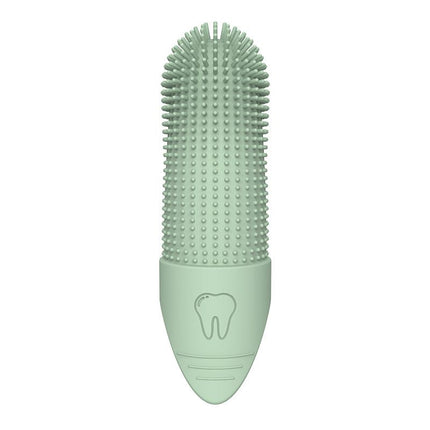 Green Silicone Pet Finger Toothbrush for Cats and Dogs - Soft Dental Care Brush for Teeth Cleaning, Plaque Removal, and Oral Hygiene - Ideal for Small, Medium, and Large Breeds