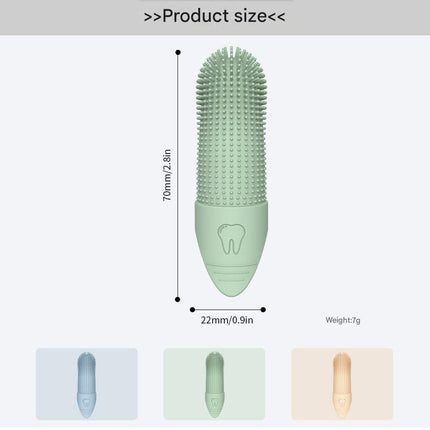 Green Silicone Pet Finger Toothbrush for Cats and Dogs - Soft Dental Care Brush for Teeth Cleaning, Plaque Removal, and Oral Hygiene - Ideal for Small, Medium, and Large Breeds